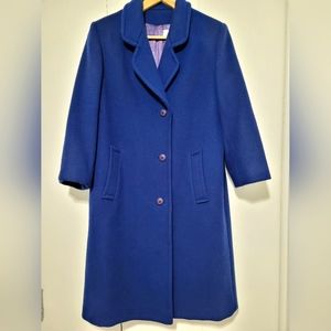 Royal Blue Long Winter Wool Coat
